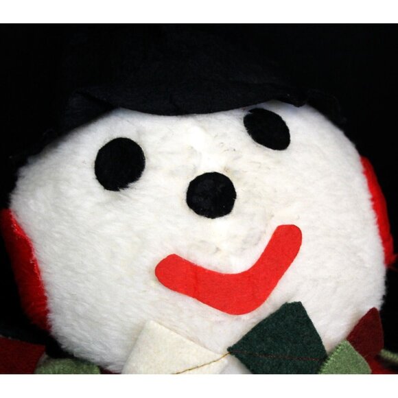 Vtg Rare Parisi Creations 24" Plush Snowman Christmas Holiday Decor Black Hat - Picture 8 of 12